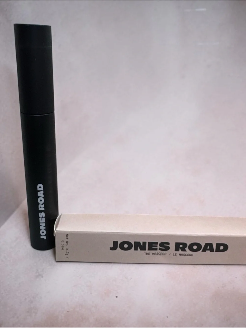 Jones Road Mascara Tube in Black with Beige Box
